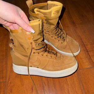 Nike High-Top Sneakers in Tan